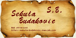 Sekula Budaković vizit kartica